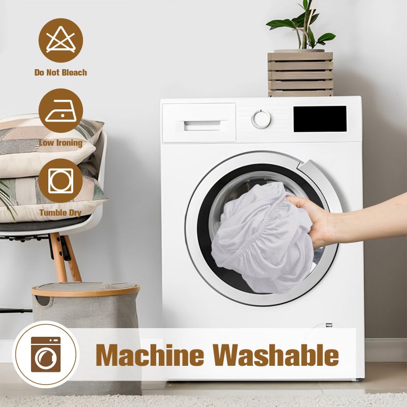NEWISHER مفرش طاولة مستطيل مناسب مقاس 60.96 × 48 بوصة، مفرش طاولة مرن لطاولة بطول 4 أقدام، غطاء طاولات من الألياف اللدنة قابل للغسل باللون الفضي وغطاء علوي من البوليستر قابل للغسل لتناول الطعام والنزهات والتخييم في الداخل والخارج - Image 5